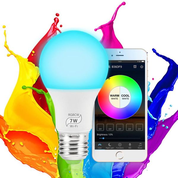 smart home control e27 7w wifi light bulb rgb dimmable magic voice wake-up lights timer kit work with alexa google assistant
smart home control e27 7w wifi light bulb rgb dimmable magic voice wake-up lights timer kit work with alexa google assistant