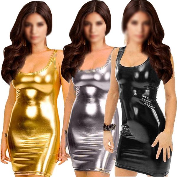women's synthetic leather metallic clubwear mini dress black casual dresses, Black;gray
women's synthetic leather metallic clubwear mini dress black casual dresses, Black;gray