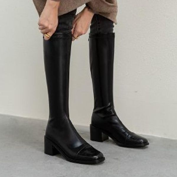 boots women high pointed toe low heels pu leather over the knee solid ladies shoes soft plus velvet fashion footwear 2022, Black
boots women high pointed toe low heels pu leather over the knee solid ladies shoes soft plus velvet fashion footwear 2022, Black