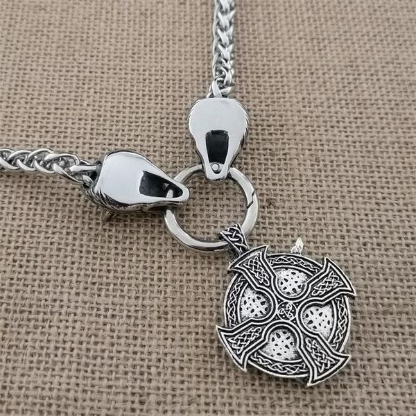 pendant necklaces viking raven warrior man necklace stainless steel wolf head domineering chain jewelry gift, Silver
pendant necklaces viking raven warrior man necklace stainless steel wolf head domineering chain jewelry gift, Silver