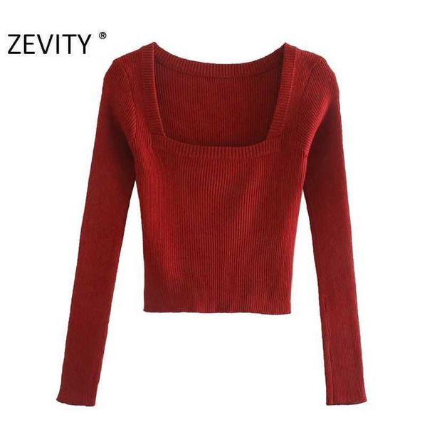 zevity women vintage square collar short slimming sweater chic female basic long sleeve knitting pullover casual s462 210603, White;black
zevity women vintage square collar short slimming sweater chic female basic long sleeve knitting pullover casual s462 210603, White;black