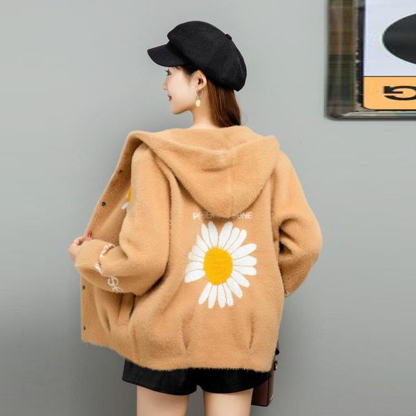 spring autumn mink velvet cardigan sweater women thick coat student daisy girls jackets hooded outerwear m647 women's, Black;brown
spring autumn mink velvet cardigan sweater women thick coat student daisy girls jackets hooded outerwear m647 women's, Black;brown