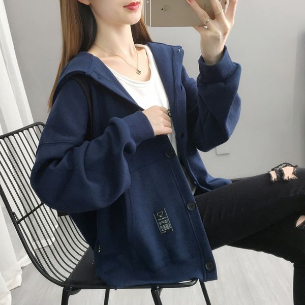 early cardigan 2021 loose women's sweater coat ins fashion spring autumn thin, Black
early cardigan 2021 loose women's sweater coat ins fashion spring autumn thin, Black