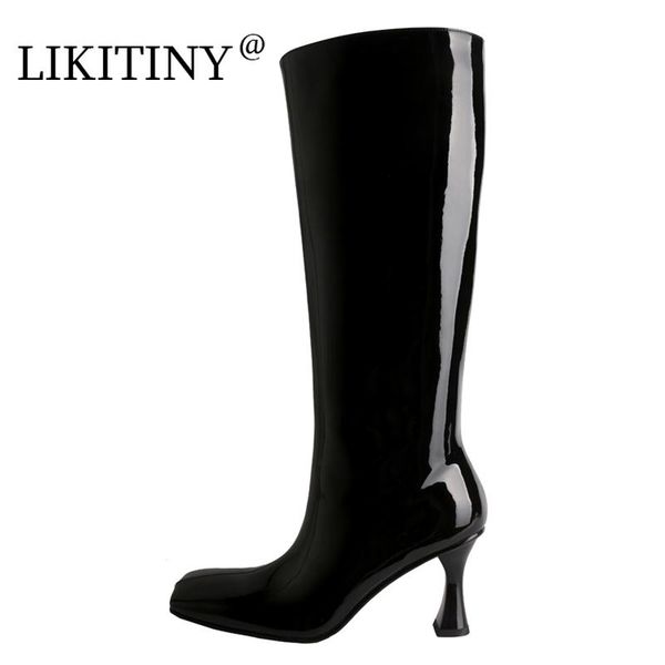 boots likitiny 2021 winter autumn fashion strange style heel slip on women's shoes black square head genuine leather knee high
boots likitiny 2021 winter autumn fashion strange style heel slip on women's shoes black square head genuine leather knee high