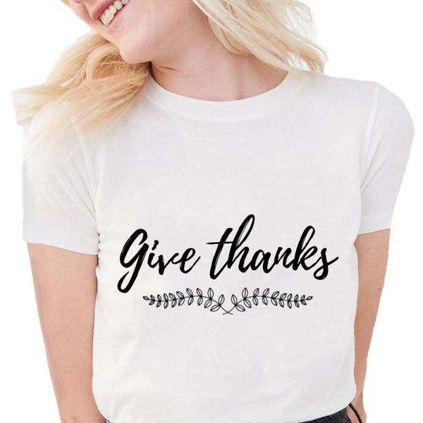 women's t-shirt design give thanks t shirts women funny letter printed o-neck soft short sleeve casual white tees girls s1811
women's t-shirt design give thanks t shirts women funny letter printed o-neck soft short sleeve casual white tees girls s1811