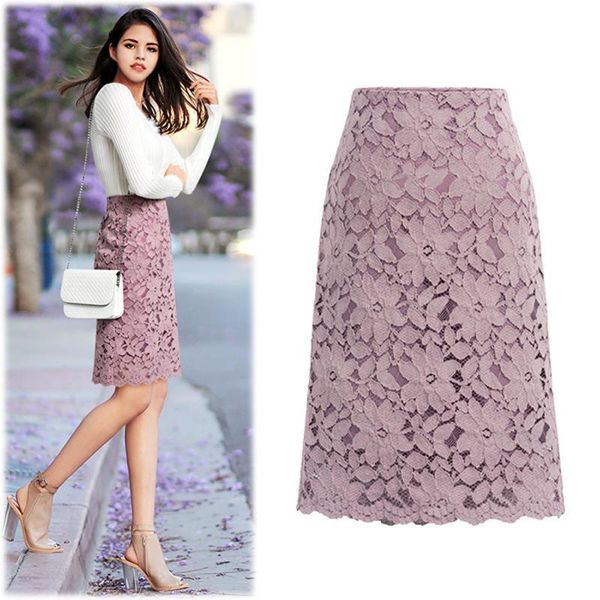 women ladies casual summer elegant floral lace skirts solid color knee length slim fit a-line skirt oversized, Black
women ladies casual summer elegant floral lace skirts solid color knee length slim fit a-line skirt oversized, Black