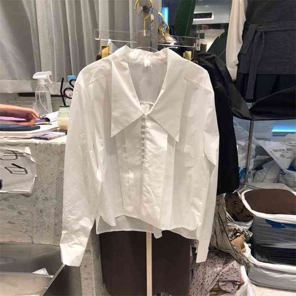 women's spring autumn blouses solid color suit collar long-sleeved shirt korean style loose casual female gx253 210507, White
women's spring autumn blouses solid color suit collar long-sleeved shirt korean style loose casual female gx253 210507, White