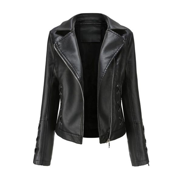 women's leather & faux pu jacket women loose casual biker jackets outwear female bf style solid color coat #t2g, Black
women's leather & faux pu jacket women loose casual biker jackets outwear female bf style solid color coat #t2g, Black