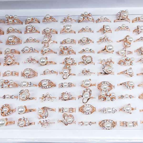 50pcs/lot fashion luxury rose gold color band pearl crown metal rings for women party gifts wedding jewelry mix style wholesale, Silver
50pcs/lot fashion luxury rose gold color band pearl crown metal rings for women party gifts wedding jewelry mix style wholesale, Silver