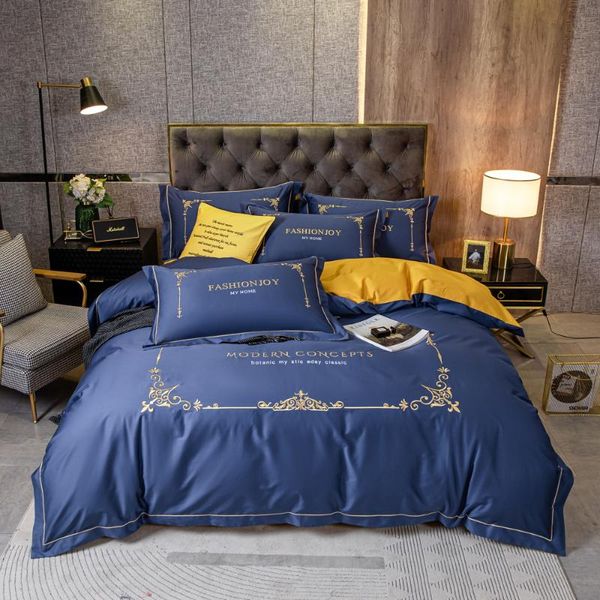 bedding sets 2021 four-piece simple cotton double household bed sheet quilt cover embroidered twill comfortable navy blue
bedding sets 2021 four-piece simple cotton double household bed sheet quilt cover embroidered twill comfortable navy blue