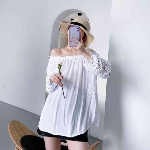 women loose spring blouse lace patchwork hollow out off the shoulder pullover shirts elegant ladies xz2338 210525, White
women loose spring blouse lace patchwork hollow out off the shoulder pullover shirts elegant ladies xz2338 210525, White
