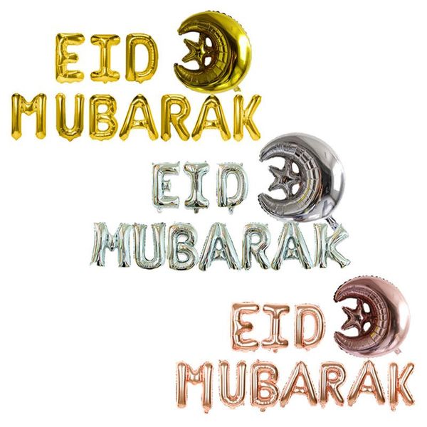 party decoration 1set eid mubarak foil balloons rose gold silver letter latex moon for muslim islamic festival supplies
party decoration 1set eid mubarak foil balloons rose gold silver letter latex moon for muslim islamic festival supplies