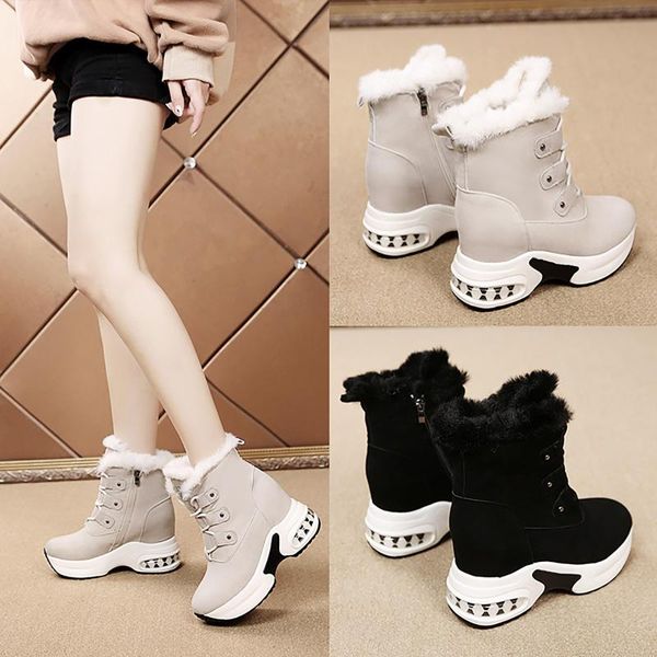 boots women's thick soled add velvet inner heightening middle tube side zipper to keep warm thickened plush femme, Black
boots women's thick soled add velvet inner heightening middle tube side zipper to keep warm thickened plush femme, Black