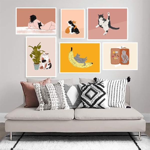 paintings cute cat banana woman wall art canvas painting nordic posters and prints pictures for living home decoration frameless
paintings cute cat banana woman wall art canvas painting nordic posters and prints pictures for living home decoration frameless