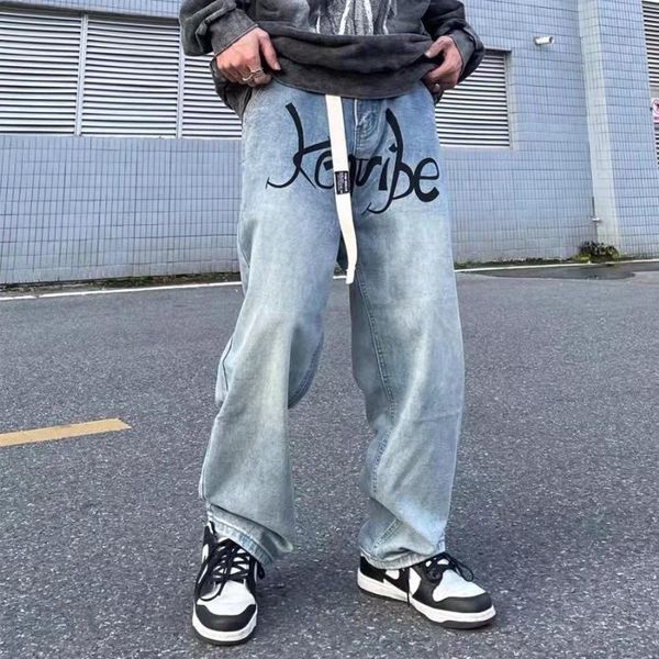 men's jeans hip hop sashes letter print washed blue pants for men and women straight ripped casual loose denim trousers streetwear
men's jeans hip hop sashes letter print washed blue pants for men and women straight ripped casual loose denim trousers streetwear