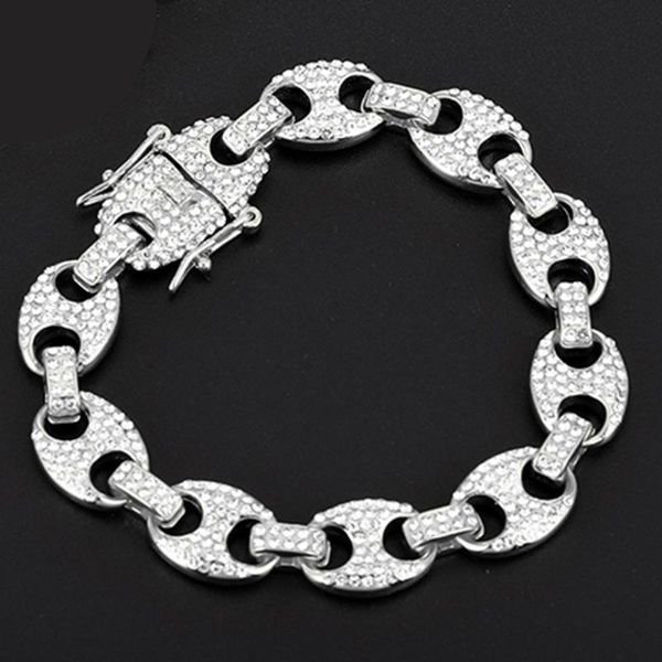 link, chain 8inch bracelet hip hop coffee iced out alloy bean pig nose rhinestone necklace bling necklaces for men jewelry, Black
link, chain 8inch bracelet hip hop coffee iced out alloy bean pig nose rhinestone necklace bling necklaces for men jewelry, Black