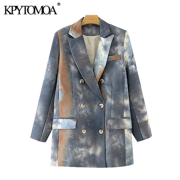 women fashion double breasted tie-dye print blazer coat long sleeve pockets female outerwear chic 210420, White;black
women fashion double breasted tie-dye print blazer coat long sleeve pockets female outerwear chic 210420, White;black