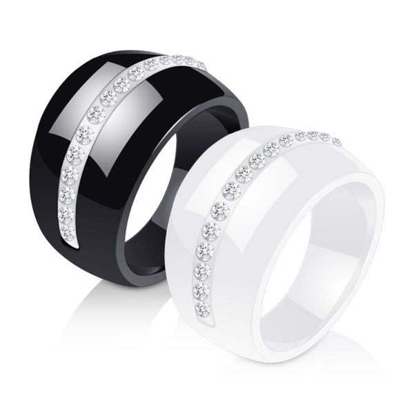 wedding rings luxury romantic clear black white ceramic ring jewelry for women accessories fashion with bling crystal, Slivery;golden
wedding rings luxury romantic clear black white ceramic ring jewelry for women accessories fashion with bling crystal, Slivery;golden