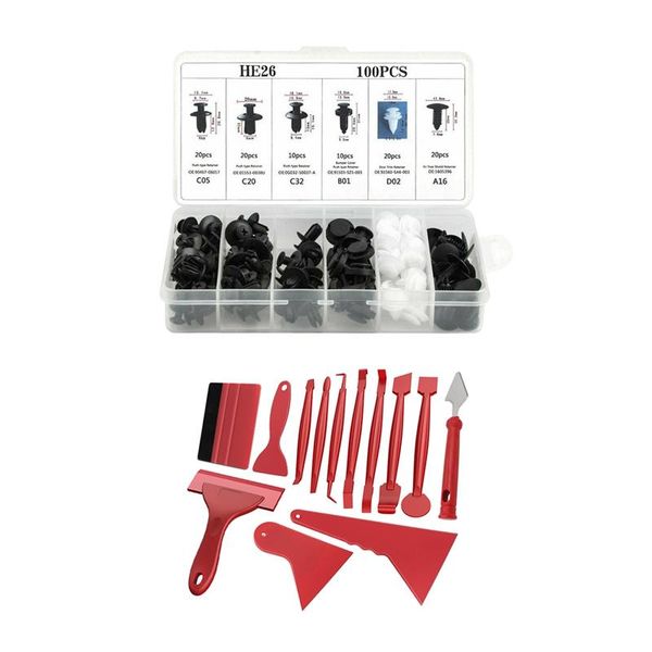 professional hand tool sets 100pc auto car fender liner fastener bumper interior trim retainer push clip pin with 13pc wrap film tools
professional hand tool sets 100pc auto car fender liner fastener bumper interior trim retainer push clip pin with 13pc wrap film tools