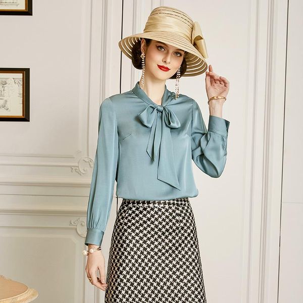 women's blouses & shirts genuine 90% silk female spring autumn 2021 office lady elegant woman blouse chemise zjt2381, White
women's blouses & shirts genuine 90% silk female spring autumn 2021 office lady elegant woman blouse chemise zjt2381, White