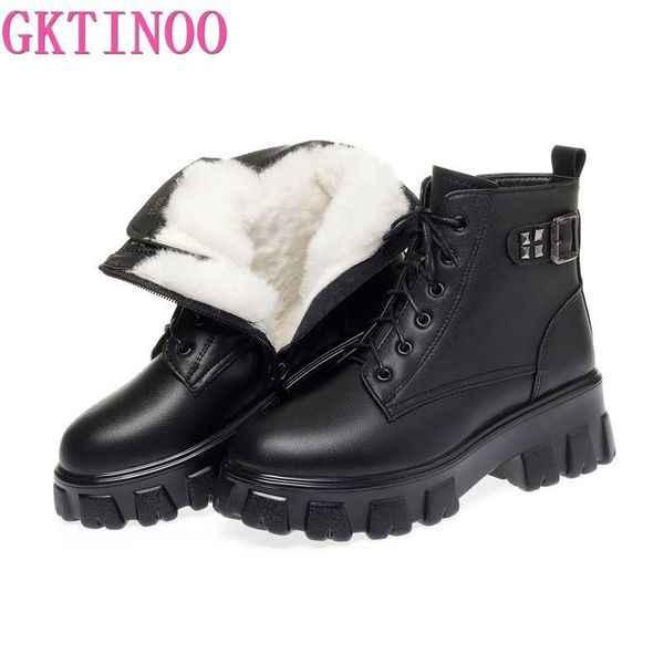 boots gktinoo women winter genuine leather shoes 2021 fashion natural wool warm thick-soled women's ankle, Black
boots gktinoo women winter genuine leather shoes 2021 fashion natural wool warm thick-soled women's ankle, Black