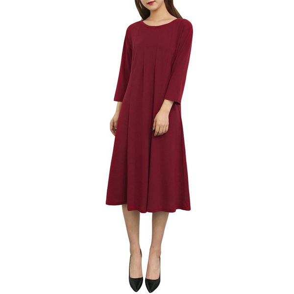 causal red elegant woman's neck long sleeve soild color autumn maxi training dress size wl10, Black;gray
causal red elegant woman's neck long sleeve soild color autumn maxi training dress size wl10, Black;gray