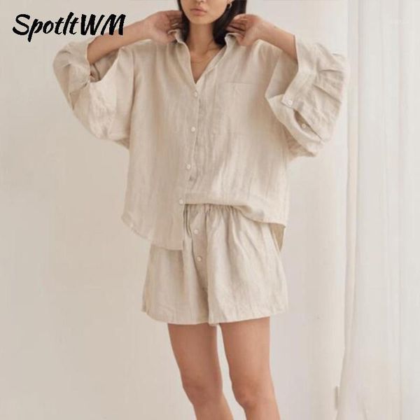 women's tracksuits spotltwm women two piece set casual 3/4 sleeve turn-down collar cotton linen loose shirts and high waist shorts retr, Gray
women's tracksuits spotltwm women two piece set casual 3/4 sleeve turn-down collar cotton linen loose shirts and high waist shorts retr, Gray