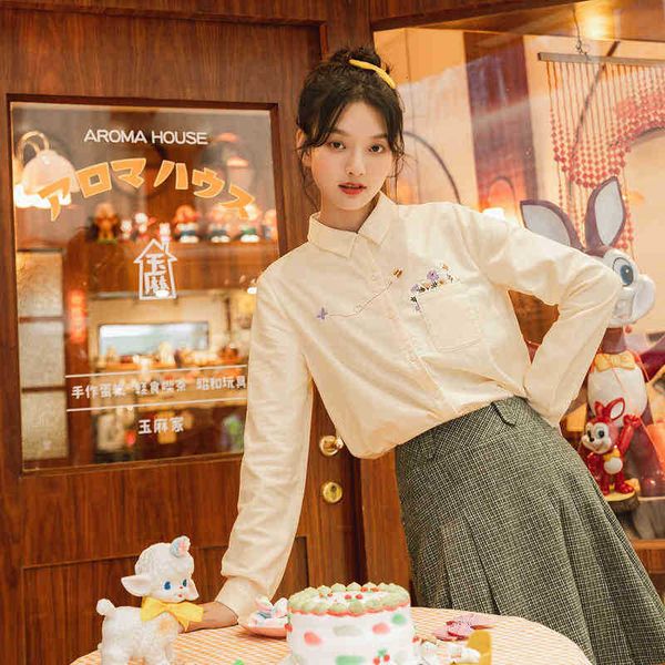 women's blouses & shirts blouses winter cute embroidery forest style young lady women long sleeve blouse czgp, White
women's blouses & shirts blouses winter cute embroidery forest style young lady women long sleeve blouse czgp, White