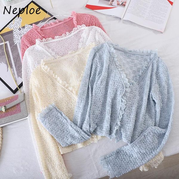 women's blouses & shirts neploe elegant patchwork pleated outer women v-neck tree lace short female long sleeve summer blusas mujer, White
women's blouses & shirts neploe elegant patchwork pleated outer women v-neck tree lace short female long sleeve summer blusas mujer, White