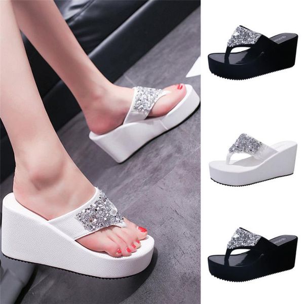 slippers sandals women wear 2021 summer fashion rhinestone slope with thick bottom casual flip-flops, Black
slippers sandals women wear 2021 summer fashion rhinestone slope with thick bottom casual flip-flops, Black