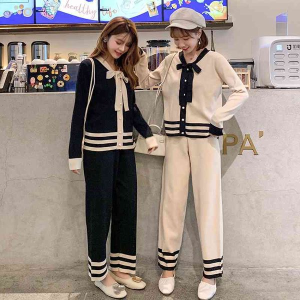 autumn two-piece korean version with bow knit temperament was thin small fragrance wide leg pants suit 210522, White
autumn two-piece korean version with bow knit temperament was thin small fragrance wide leg pants suit 210522, White