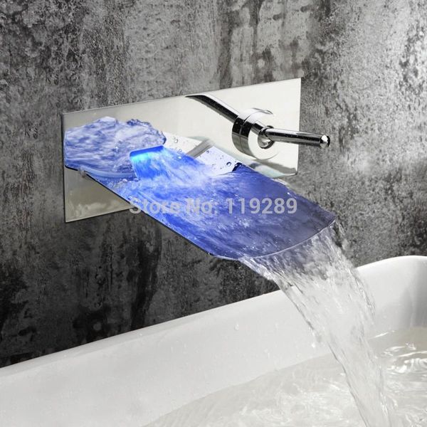 bathroom sink faucets basin waterfall led faucet. wall mounted 3 colors changed tap. water power mix. lsw-02
bathroom sink faucets basin waterfall led faucet. wall mounted 3 colors changed tap. water power mix. lsw-02