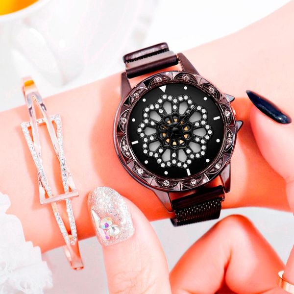 wristwatches luxury reloj hombre creative 360 degree rotating fashion full diamond dial ladies watches alloy quartz wrist watch xb40, Slivery;brown
wristwatches luxury reloj hombre creative 360 degree rotating fashion full diamond dial ladies watches alloy quartz wrist watch xb40, Slivery;brown