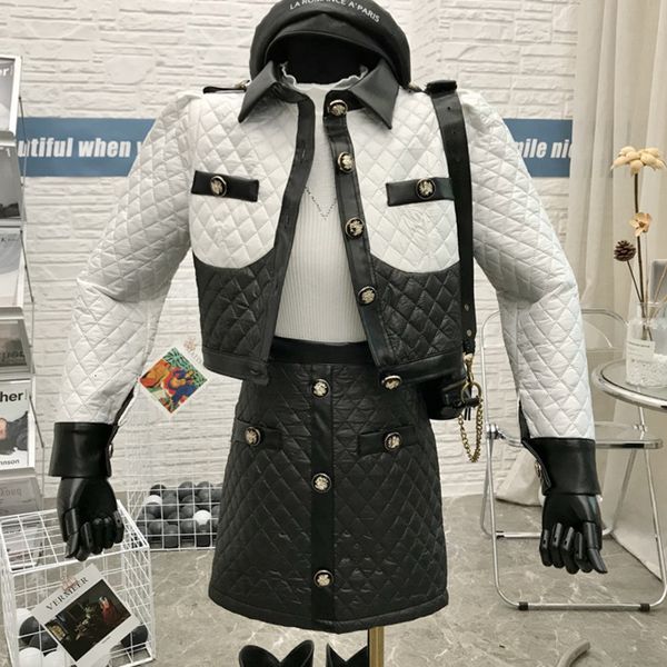 autumn winter fashion lapel long sleeve black white patchwork crop jackt coat + skirt korean ol women two piece set 3u5i, Black;gray
autumn winter fashion lapel long sleeve black white patchwork crop jackt coat + skirt korean ol women two piece set 3u5i, Black;gray