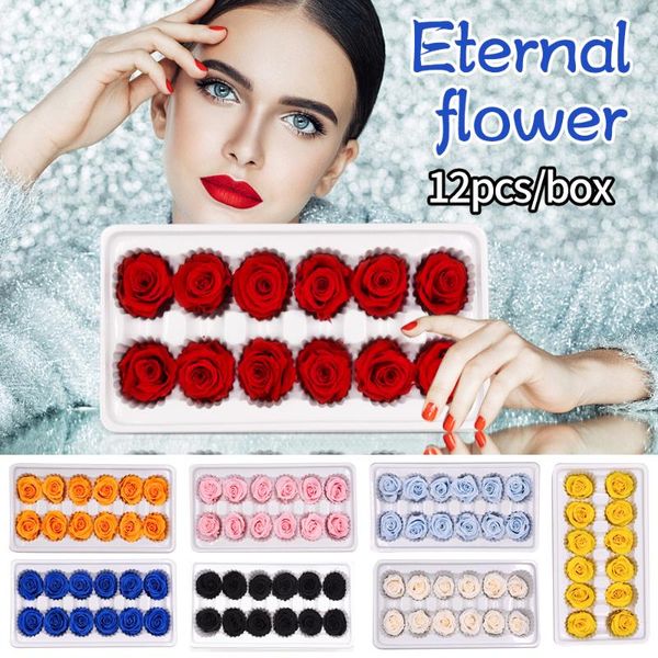 decorative flowers & wreaths 12pcs/box diy 3-4cm eternal roses natural preserved immortal rose mothers day gift wedding decoration drop
decorative flowers & wreaths 12pcs/box diy 3-4cm eternal roses natural preserved immortal rose mothers day gift wedding decoration drop
