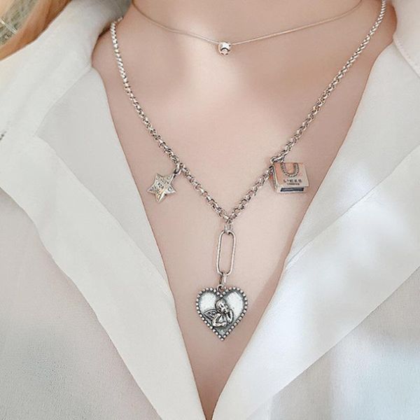 chains jewelry s925 sterling silver necklace for women simple fashion retro love angel pendant wholesale
chains jewelry s925 sterling silver necklace for women simple fashion retro love angel pendant wholesale