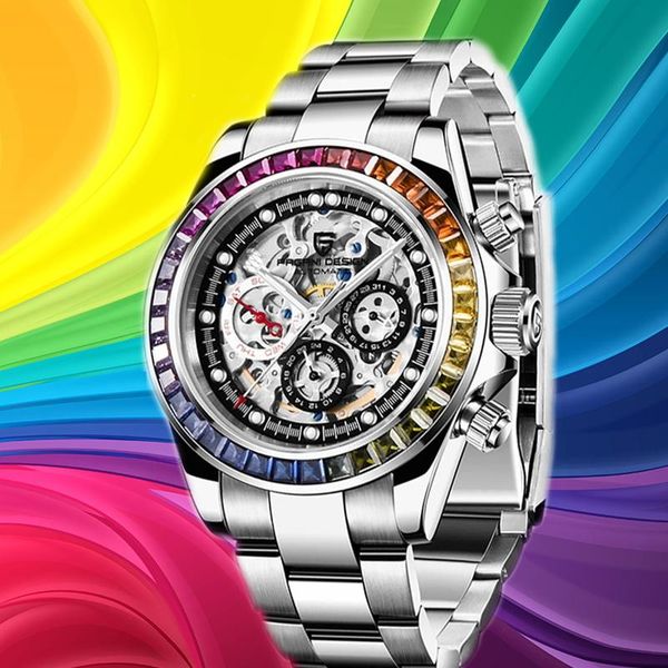 wristwatches pagani design luxury watch men's brand automatic mechanical stainless steel waterproof sports wristwatch, Slivery;brown
wristwatches pagani design luxury watch men's brand automatic mechanical stainless steel waterproof sports wristwatch, Slivery;brown