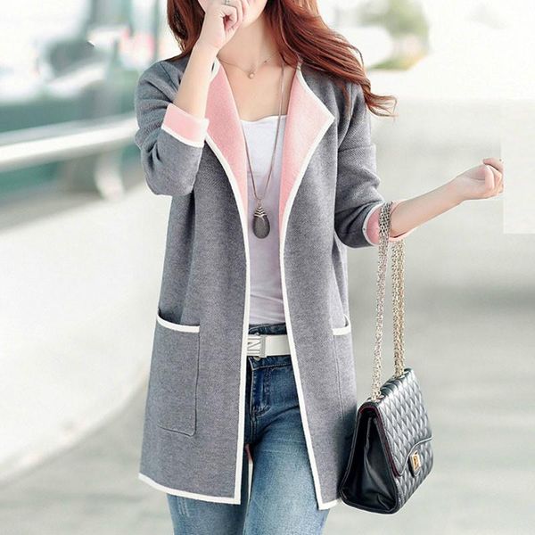 women's jackets 2021 long sleeve knitted female outerwear jaqueta mujer casual pocket coat autumn winter jacket coats women, Black;brown
women's jackets 2021 long sleeve knitted female outerwear jaqueta mujer casual pocket coat autumn winter jacket coats women, Black;brown