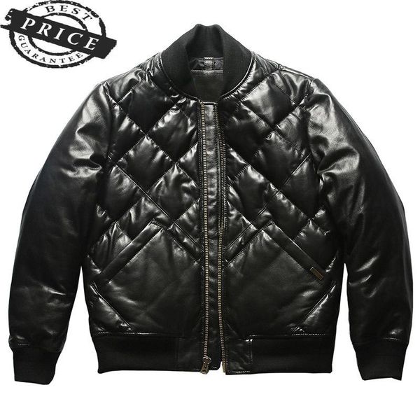men's leather & faux quality description 2620 super read warm genuine sheep skin duck down jacket mens coat, Black
men's leather & faux quality description 2620 super read warm genuine sheep skin duck down jacket mens coat, Black