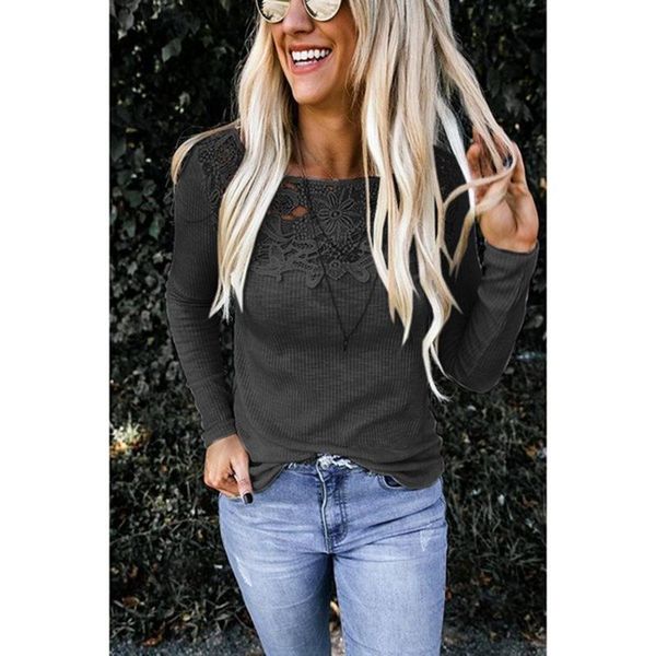 women's t-shirt autumn t-shirts for women long sleeve tshirts female girls korean fashion clothing lace stitching, White
women's t-shirt autumn t-shirts for women long sleeve tshirts female girls korean fashion clothing lace stitching, White