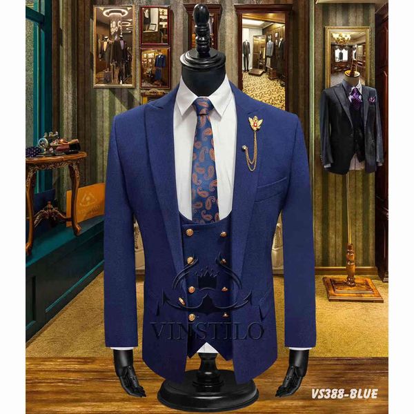 men's suits & blazers brand blue solid color suit men groom wedding 3 piece business tuxedo slim fit dinner jacket double breasted, White;black
men's suits & blazers brand blue solid color suit men groom wedding 3 piece business tuxedo slim fit dinner jacket double breasted, White;black