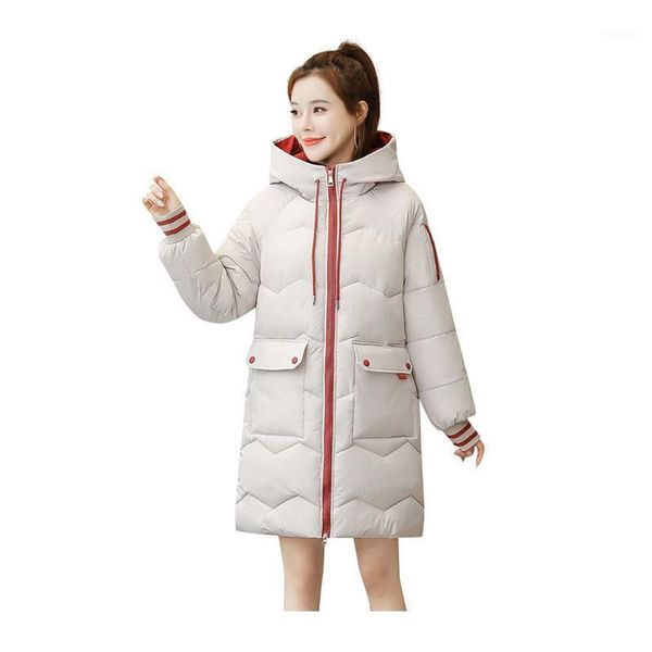 women medium-long winter jacket hooded waved windproof down coat oversize cotton padded parkas1, Black
women medium-long winter jacket hooded waved windproof down coat oversize cotton padded parkas1, Black