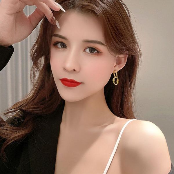 stud s925 silver needle metal texture irregular double ring chain earrings european and american personality trend simple ea, Golden;silver
stud s925 silver needle metal texture irregular double ring chain earrings european and american personality trend simple ea, Golden;silver