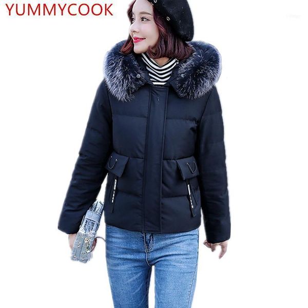women's down & parkas short paragraph cotton-padded jacket female 2021 winter loose wild thick hooded fur collar clothing cotto, Black
women's down & parkas short paragraph cotton-padded jacket female 2021 winter loose wild thick hooded fur collar clothing cotto, Black