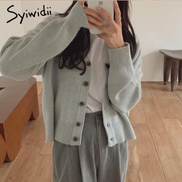 women's knits & tees syiwidii vintage cardigan woman sweaters autumn winter 2021 long sleeve v neck button up jackets loose casual knit, White
women's knits & tees syiwidii vintage cardigan woman sweaters autumn winter 2021 long sleeve v neck button up jackets loose casual knit, White