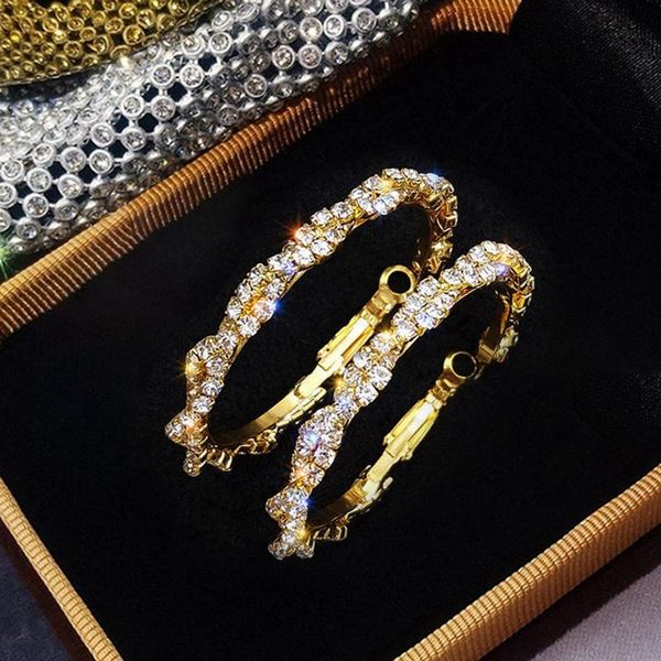hoop & huggie fashion zircon circle earrings female temperament full grab chain winding big ear ring jewelry women gift, Golden;silver
hoop & huggie fashion zircon circle earrings female temperament full grab chain winding big ear ring jewelry women gift, Golden;silver