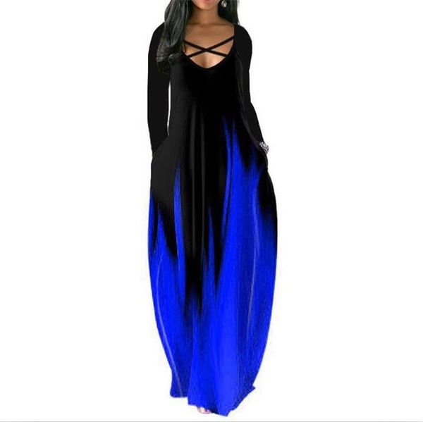 casual dresses women autumn winter loose dress long sleeve pocket gradient print bandage v neck female party boho street vestidos, Black;gray
casual dresses women autumn winter loose dress long sleeve pocket gradient print bandage v neck female party boho street vestidos, Black;gray
