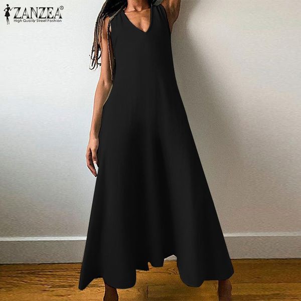 casual dresses zanzea plus size women summer dress fashion v neck sleeveless maxi solid long vestidos robe femme elegant work ol sundress 5x, Black;gray
casual dresses zanzea plus size women summer dress fashion v neck sleeveless maxi solid long vestidos robe femme elegant work ol sundress 5x, Black;gray