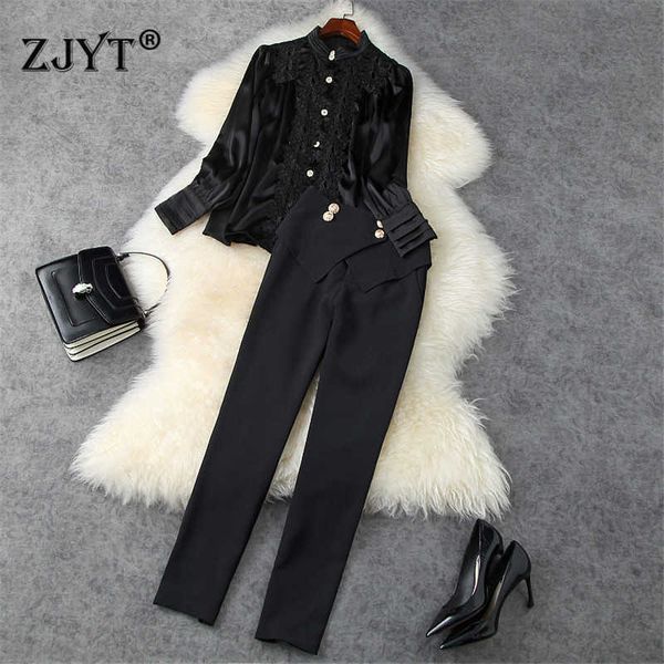 spring runway fashion two piece outfits women elegant office lady lace patchwork shirt and trousers suit set party twinset 210601, White
spring runway fashion two piece outfits women elegant office lady lace patchwork shirt and trousers suit set party twinset 210601, White