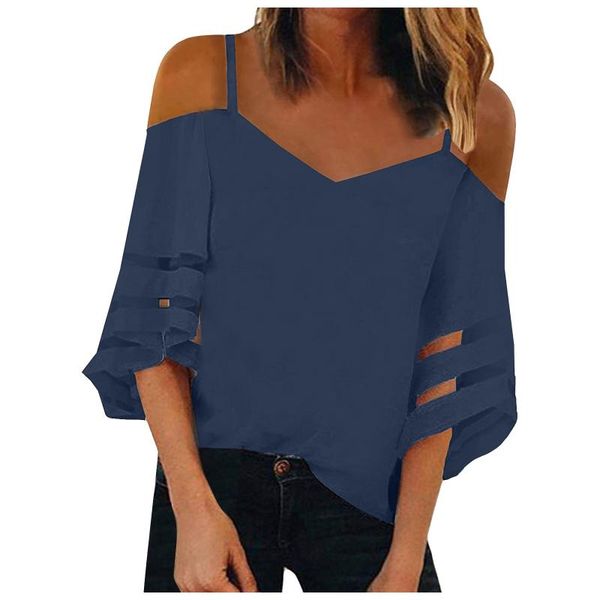women's t-shirt v-neck casual mesh panel 3/4 bell sleeve off shoulder tee shirts hollow out loose basic oversized femme, White
women's t-shirt v-neck casual mesh panel 3/4 bell sleeve off shoulder tee shirts hollow out loose basic oversized femme, White